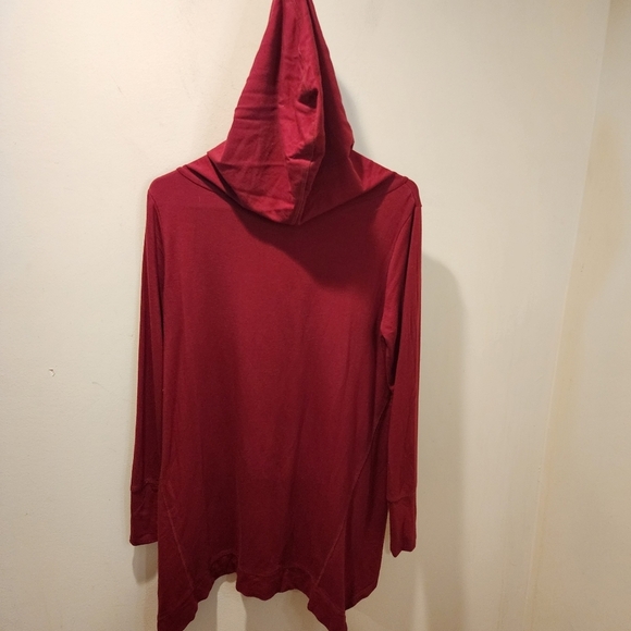 PURE Esscense Women's Burgundy Hooded Relaxed Fit sweater Fits L - Picture 2 of 13